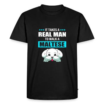 Maltese - Men's Premium Organic T-Shirt - black - Front - Nico (187cm)