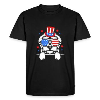 Chien maltais - T-shirt Premium bio Homme - noir - Devant - Nico (187cm)