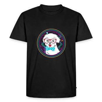 Chien maltais - T-shirt Premium bio Homme - noir - Devant - Nico (187cm)