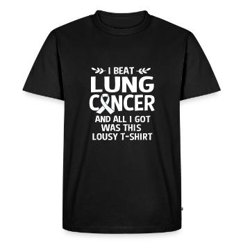Poumon survivant du cancer du poumon - T-shirt Premium bio Homme - noir - Devant - Nico (187cm)