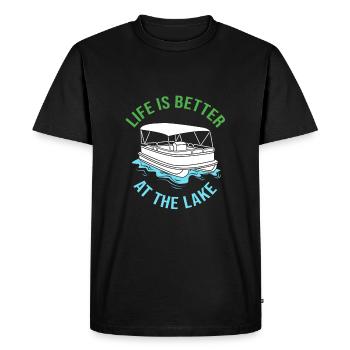 Bateau ponton Bateau Bateaux - T-shirt Premium bio Homme - noir - Devant - Nico (187cm)