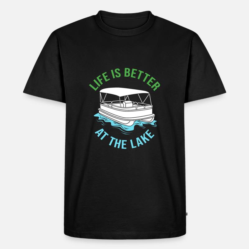 Pontonboot Boot Boote - Männer Premium Bio T-Shirt - Schwarz