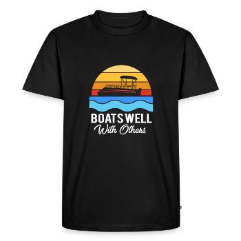 Bateau ponton Bateau Bateaux - T-shirt Premium bio Homme - noir - Devant - Nico (187cm)