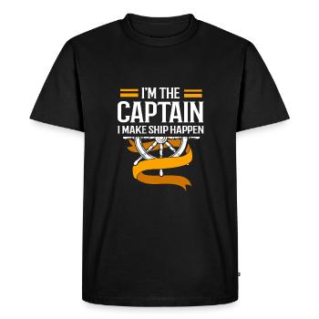 Bateau ponton Bateau Bateaux - T-shirt Premium bio Homme - noir - Devant - Nico (187cm)