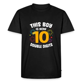 18th Birthday Ten Year of Birth Date of Birth Date of Birth - Men's Premium Organic T-Shirt - black - Front - Nico (187cm)