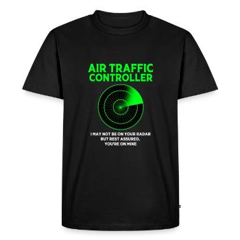 Contrôleur aérien - T-shirt Premium bio Homme - noir - Devant - Nico (187cm)