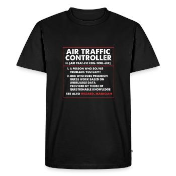 Contrôleur aérien - T-shirt Premium bio Homme - noir - Devant - Nico (187cm)