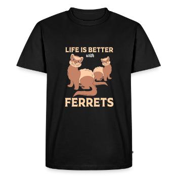 Furet - T-shirt Premium bio Homme - noir - Devant - Nico (187cm)