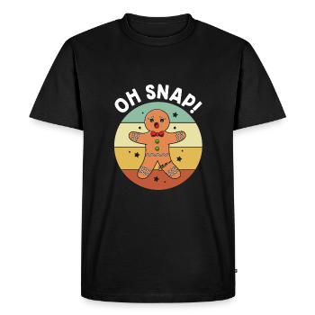Gingerbread Man Gingerbread Heart Gingerbread Snacking - Men's Premium Organic T-Shirt - black - Front - Nico (187cm)