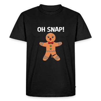 Gingerbread Man Gingerbread Heart Gingerbread Snacking - Men's Premium Organic T-Shirt - black - Front - Nico (187cm)