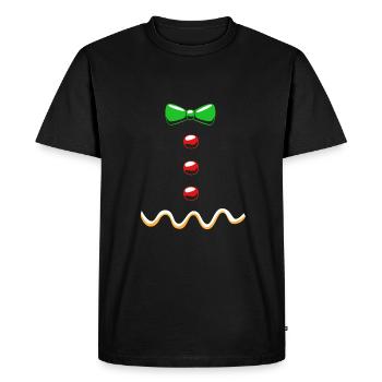 bonhomme en pain d’épice Coeur en pain d’épice Snacking en pain d’épice - T-shirt Premium bio Homme - noir - Devant - Nico (187cm)