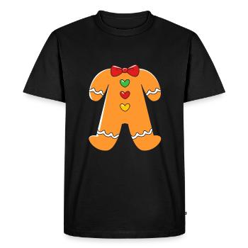 Gingerbread Man Gingerbread Heart Gingerbread Snacking - Men's Premium Organic T-Shirt - black - Front - Nico (187cm)