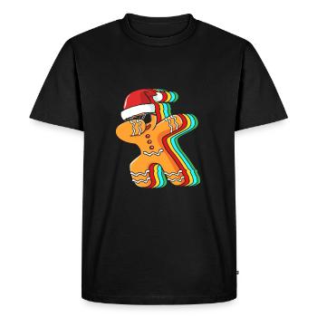 bonhomme en pain d’épice Coeur en pain d’épice Snacking en pain d’épice - T-shirt Premium bio Homme - noir - Devant - Nico (187cm)