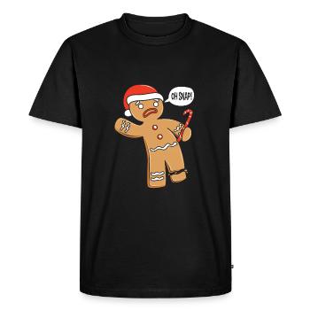 Gingerbread Man Gingerbread Heart Gingerbread Snacking - Men's Premium Organic T-Shirt - black - Front - Nico (187cm)