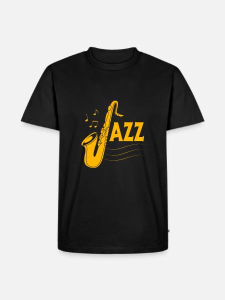 Saxophon Saxophonist - Männer Premium Bio T-Shirt - Schwarz