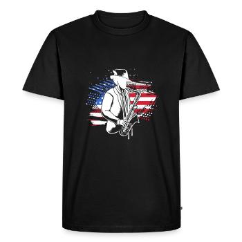 Saxophoniste saxophoniste - T-shirt Premium bio Homme - noir - Devant - Nico (187cm)