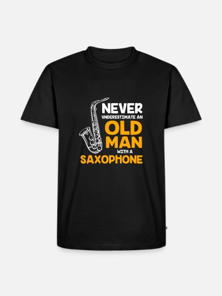Saxophon Saxophonist - Männer Premium Bio T-Shirt - Schwarz
