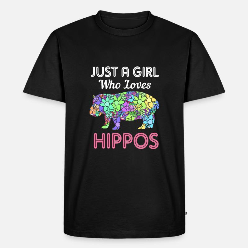 Nilpferd - Männer Premium Bio T-Shirt - Schwarz