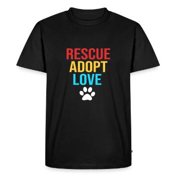 Cat Rescue Animal Rights Animal Rescue Animal Shelter - Men's Premium Organic T-Shirt - black - Front - Nico (187cm)