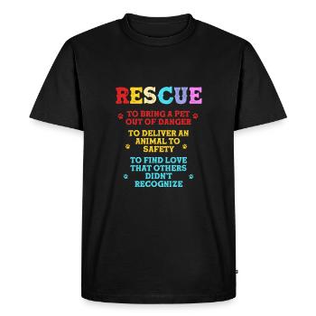 Dog Rescue Animal Rights Animal Rescue Animal Shelter - Men's Premium Organic T-Shirt - black - Front - Nico (187cm)