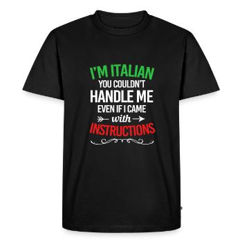 Italien Italie Italie - T-shirt Premium bio Homme - noir - Devant - Nico (187cm)