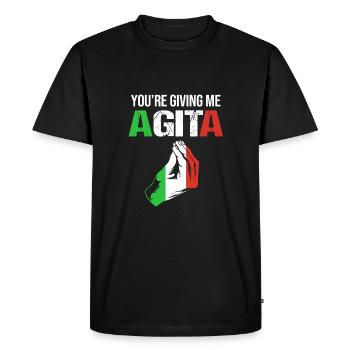 Italien Italie Italie - T-shirt Premium bio Homme - noir - Devant - Nico (187cm)