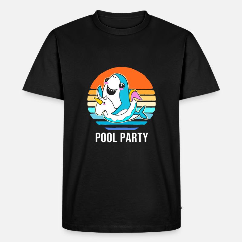 Pool Party - Männer Premium Bio T-Shirt - Schwarz