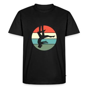 Yoga aérien Air Yoga - T-shirt Premium bio Homme - noir - Devant - Nico (187cm)