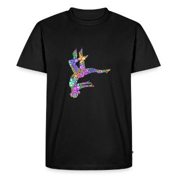 Yoga aérien Air Yoga - T-shirt Premium bio Homme - noir - Devant - Nico (187cm)