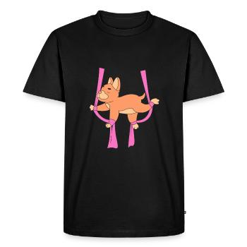 Yoga aérien Air Yoga - T-shirt Premium bio Homme - noir - Devant - Nico (187cm)