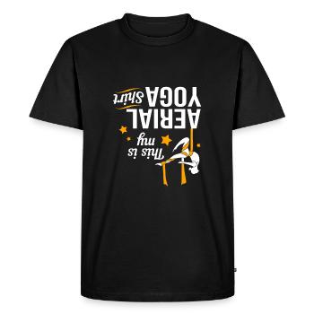 Yoga aérien Air Yoga - T-shirt Premium bio Homme - noir - Devant - Nico (187cm)