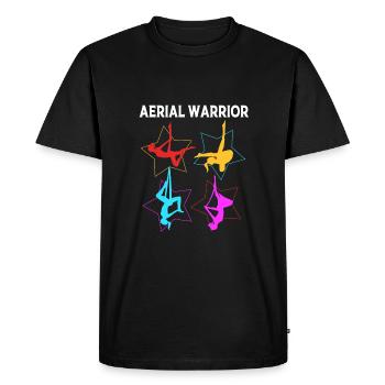 Yoga aérien Air Yoga - T-shirt Premium bio Homme - noir - Devant - Nico (187cm)