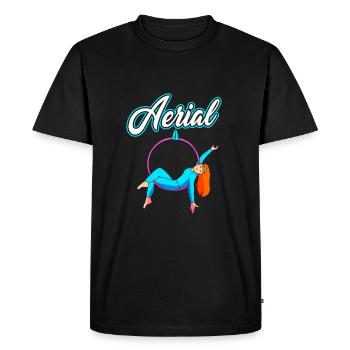 Yoga aérien Air Yoga - T-shirt Premium bio Homme - noir - Devant - Nico (187cm)