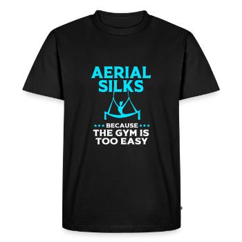 Yoga aérien Air Yoga - T-shirt Premium bio Homme - noir - Devant - Nico (187cm)
