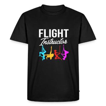 Yoga aérien Air Yoga - T-shirt Premium bio Homme - noir - Devant - Nico (187cm)