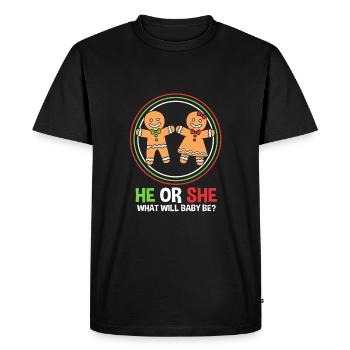 Christmas Gender Reveal Newborn Baby Sayings - Men's Premium Organic T-Shirt - black - Front - Nico (187cm)