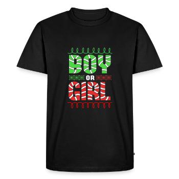 Christmas Gender Reveal Newborn Baby Sayings - Men's Premium Organic T-Shirt - black - Front - Nico (187cm)