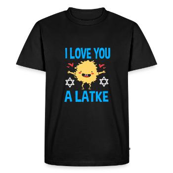 Hanukkah - Men's Premium Organic T-Shirt - black - Front - Nico (187cm)