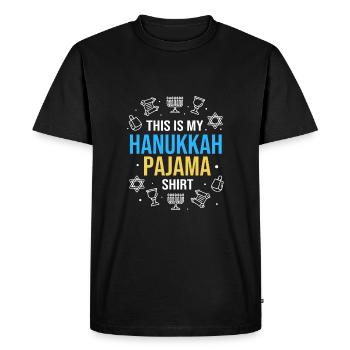 Hanoucca - T-shirt Premium bio Homme - noir - Devant - Nico (187cm)