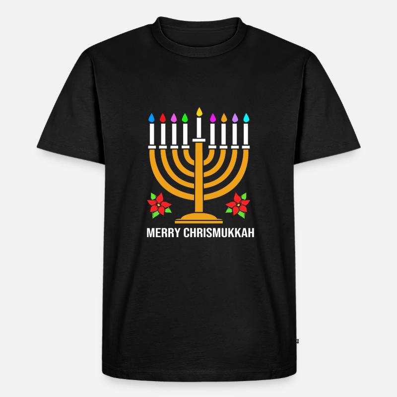 Chanukkah - Männer Premium Bio T-Shirt - Schwarz