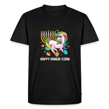 Hanoucca - T-shirt Premium bio Homme - noir - Devant - Nico (187cm)
