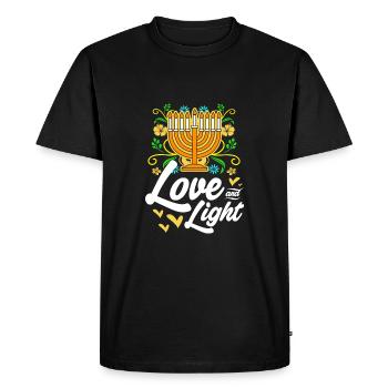 Hanoucca - T-shirt Premium bio Homme - noir - Devant - Nico (187cm)