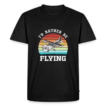 Pilote d’avion - T-shirt Premium bio Homme - noir - Devant - Nico (187cm)
