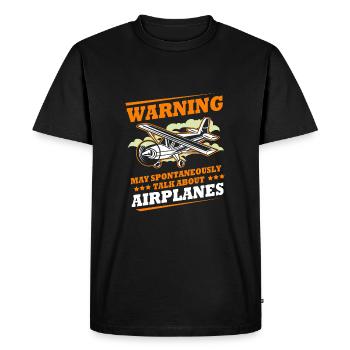 Pilote d’avion - T-shirt Premium bio Homme - noir - Devant - Nico (187cm)