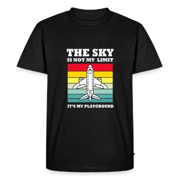 Pilote d’avion - T-shirt Premium bio Homme - noir - Devant - Nico (187cm)