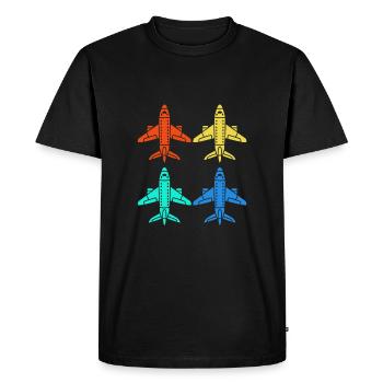 Pilote d’avion - T-shirt Premium bio Homme - noir - Devant - Nico (187cm)