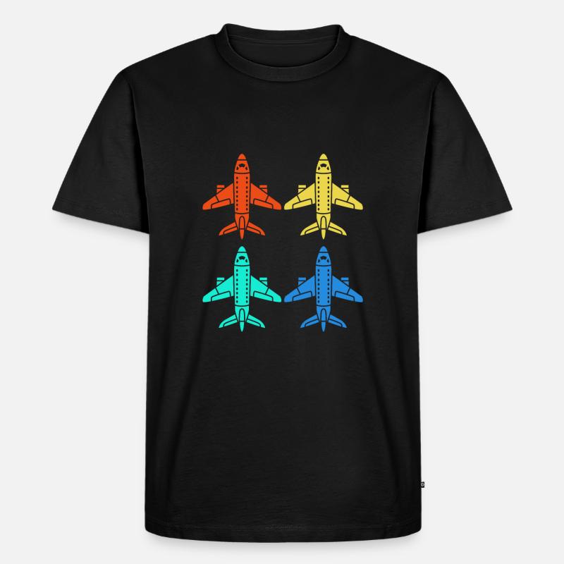 Pilot Flugzeug - Männer Premium Bio T-Shirt - Schwarz