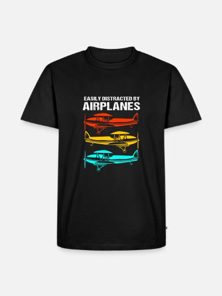 Pilot Airplane - Men's Premium Organic T-Shirt - black