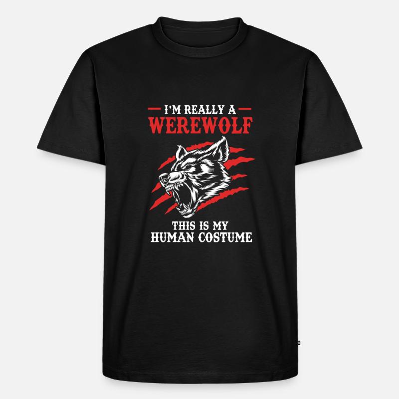 Werwolf - Männer Premium Bio T-Shirt - Schwarz