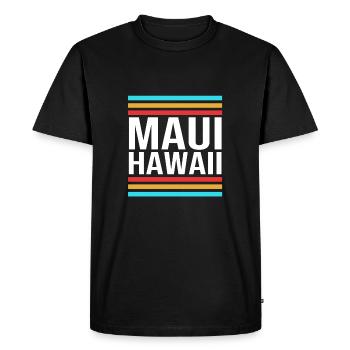 Maui Hawaï Hawaïen - T-shirt Premium bio Homme - noir - Devant - Nico (187cm)